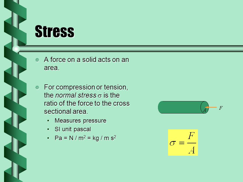 Stress and Strain. Solid Deformation  Solids deform when they are subject  to forces. Compressed, stretched, bent, twistedCompressed, stretched, bent,  - ppt download