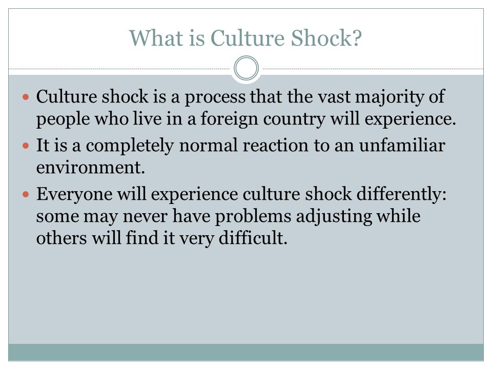 What is Culture Shock.