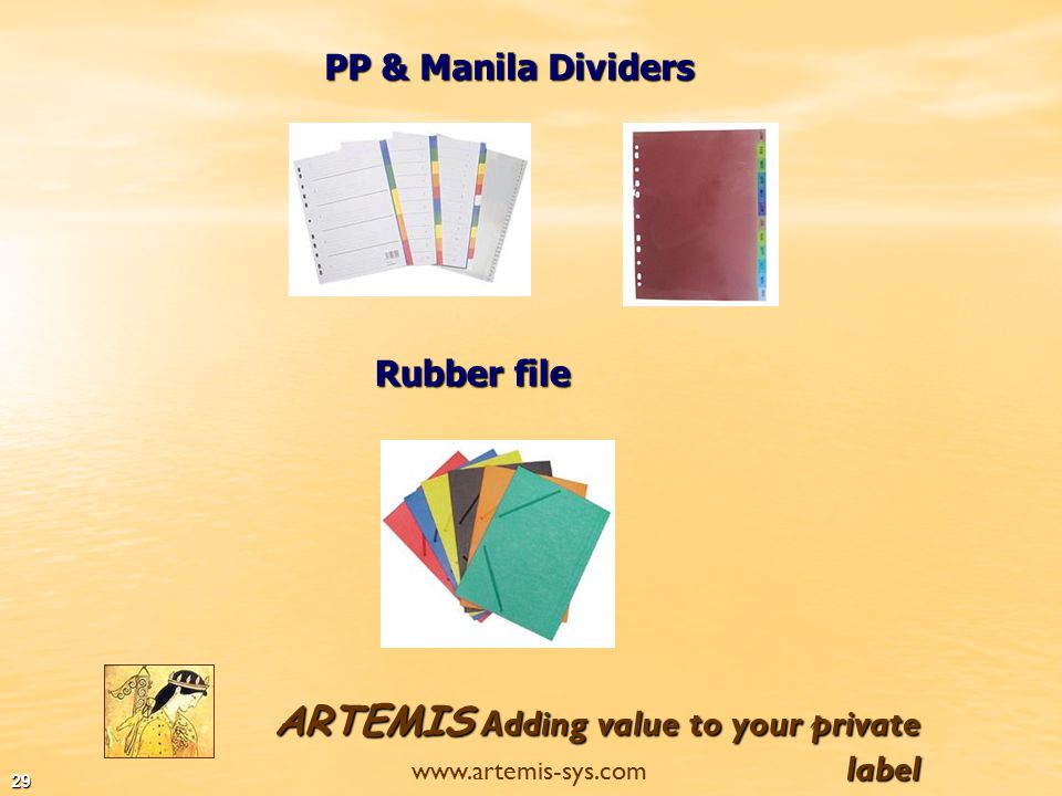 ARTEMIS Adding value to your private label   28 Display Books Flat Files L - Folders