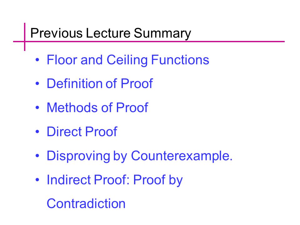 Csc 102 Lecture 12 Discrete Structures Previous Lecture