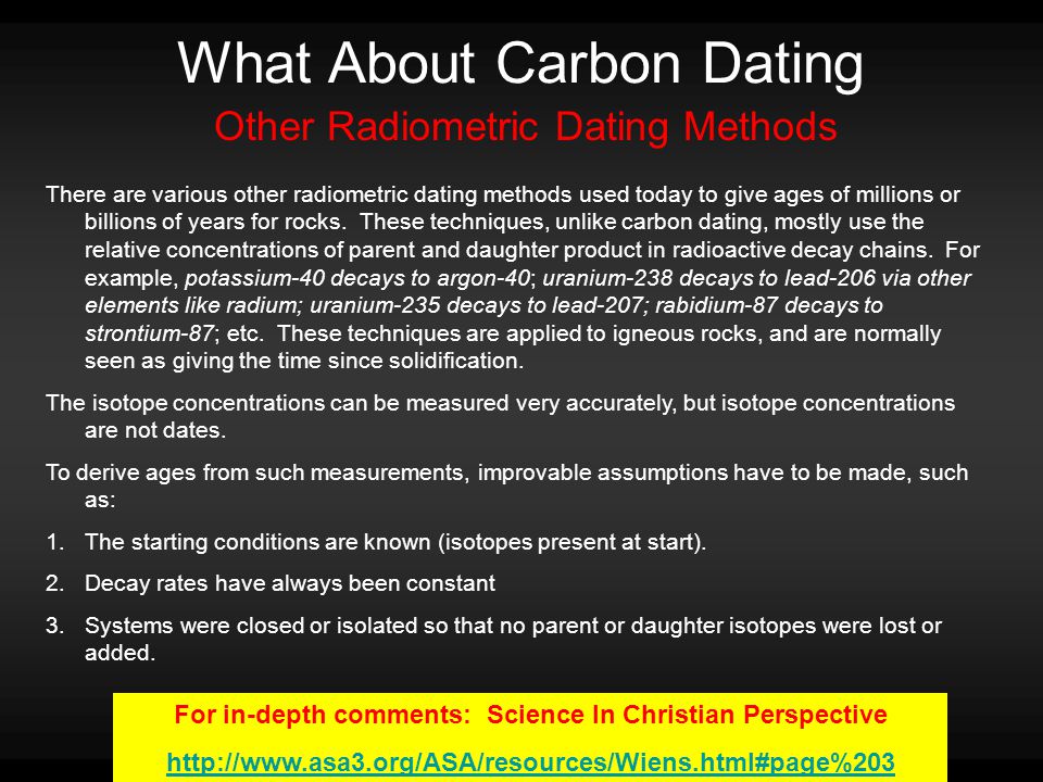 Carbon dating from a christian perspective Carbon dating from a christian perspective