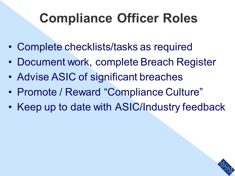 Steps To Compliance Success For CO Read your Compliance documentation Review your licence application on compliance.