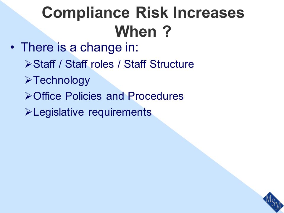 What Kills Compliance CO not experienced/senior enough for role.