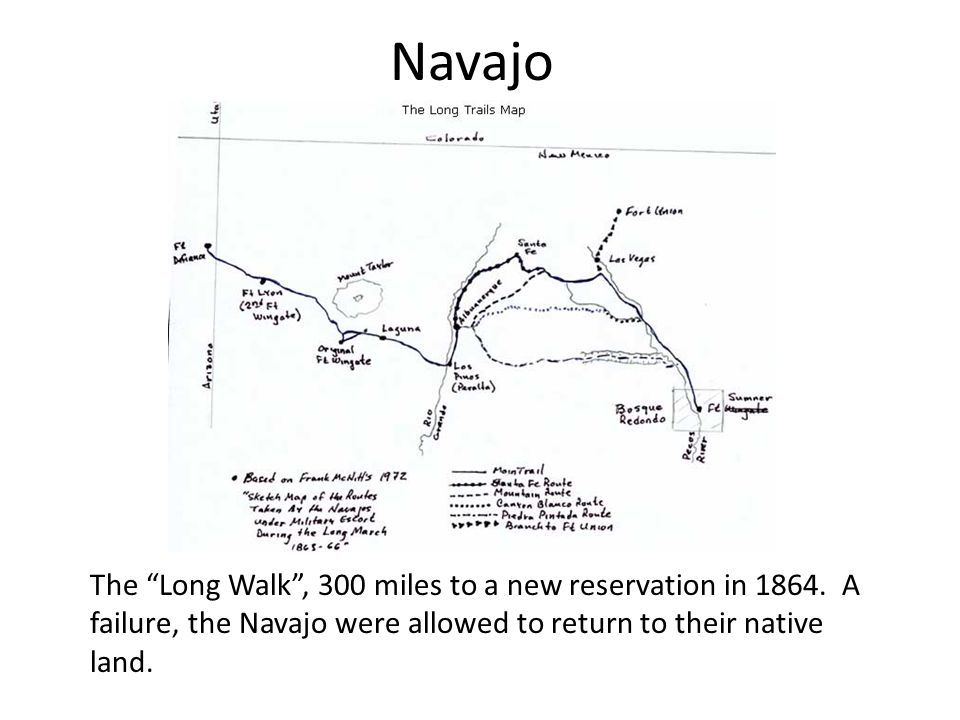 the long walk map navajo