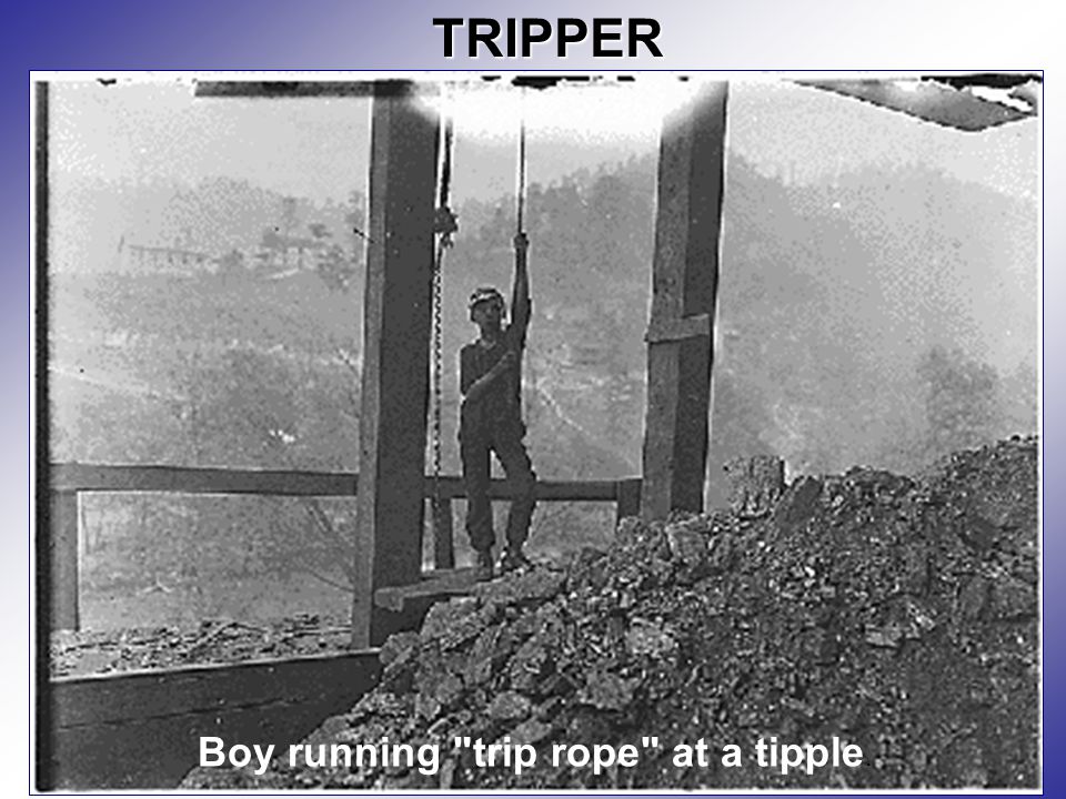 Boy running trip rope at a tipple. TRIPPER
