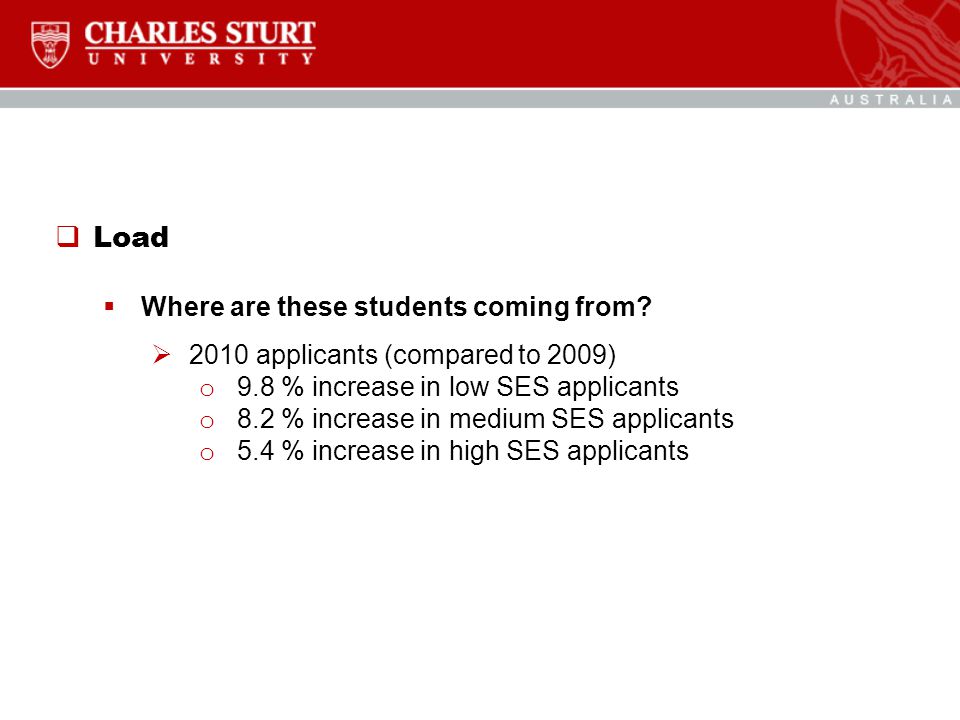  Load  Where are these students coming from.