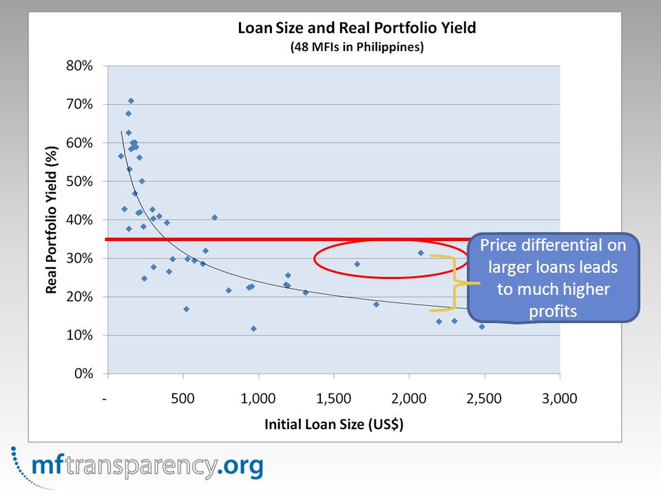 Price differential on larger loans leads to much higher profits