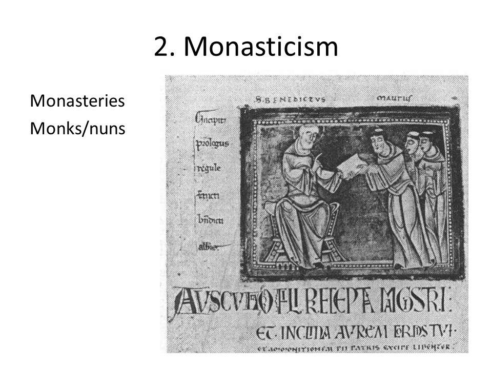 2. Monasticism Monasteries Monks/nuns