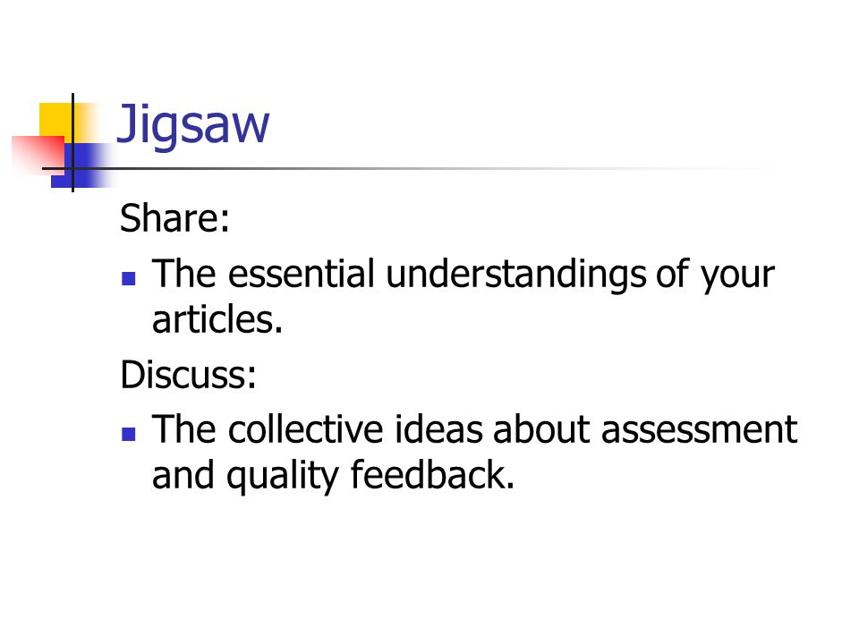 Jigsaw Share: The essential understandings of your articles.