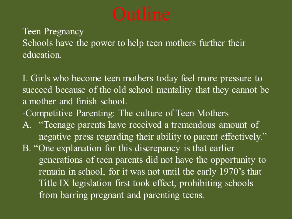 causes and effects of teenage pregnancy