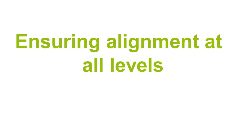 Ensuring alignment at all levels
