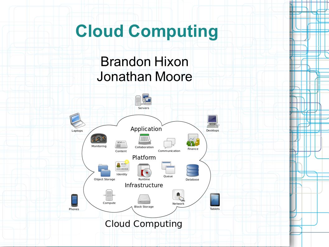 Cloud Computing Brandon Hixon Jonathan Moore