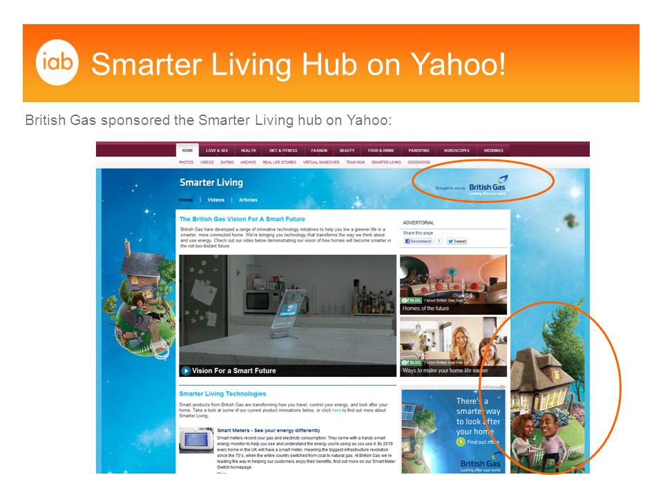 Smarter Living Hub on Yahoo! British Gas sponsored the Smarter Living hub on Yahoo:
