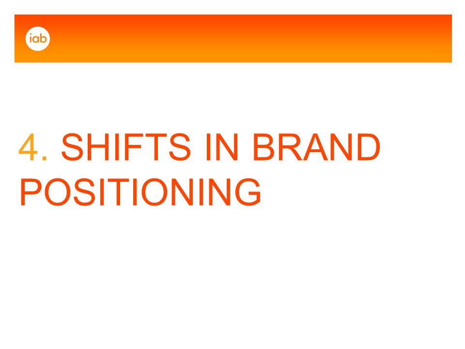 4. SHIFTS IN BRAND POSITIONING