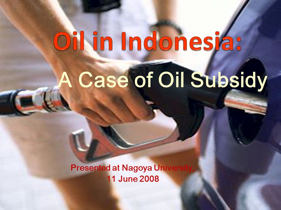 A Case of Oil Subsidy Presented at Nagoya University, 11 June 2008