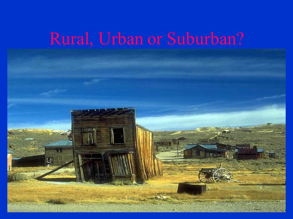 Rural, Urban or Suburban