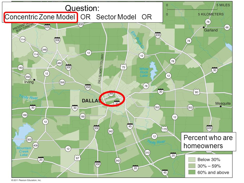 Question: Concentric Zone Model OR Sector Model OR Percent who are homeowners