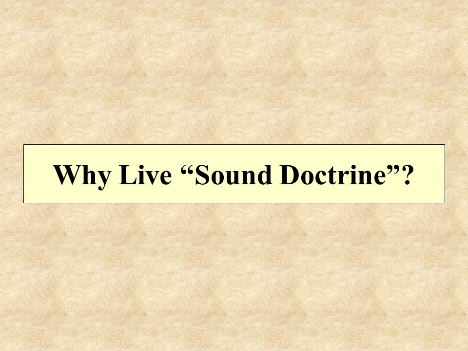 Why Live Sound Doctrine