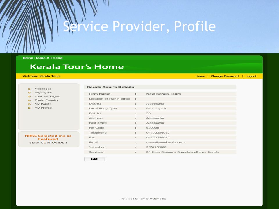 Service Provider, Profile