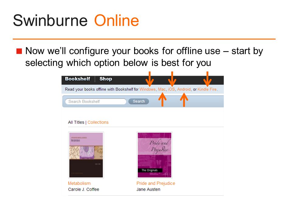 Swinburne Online  Now we’ll configure your books for offline use – start by selecting which option below is best for you