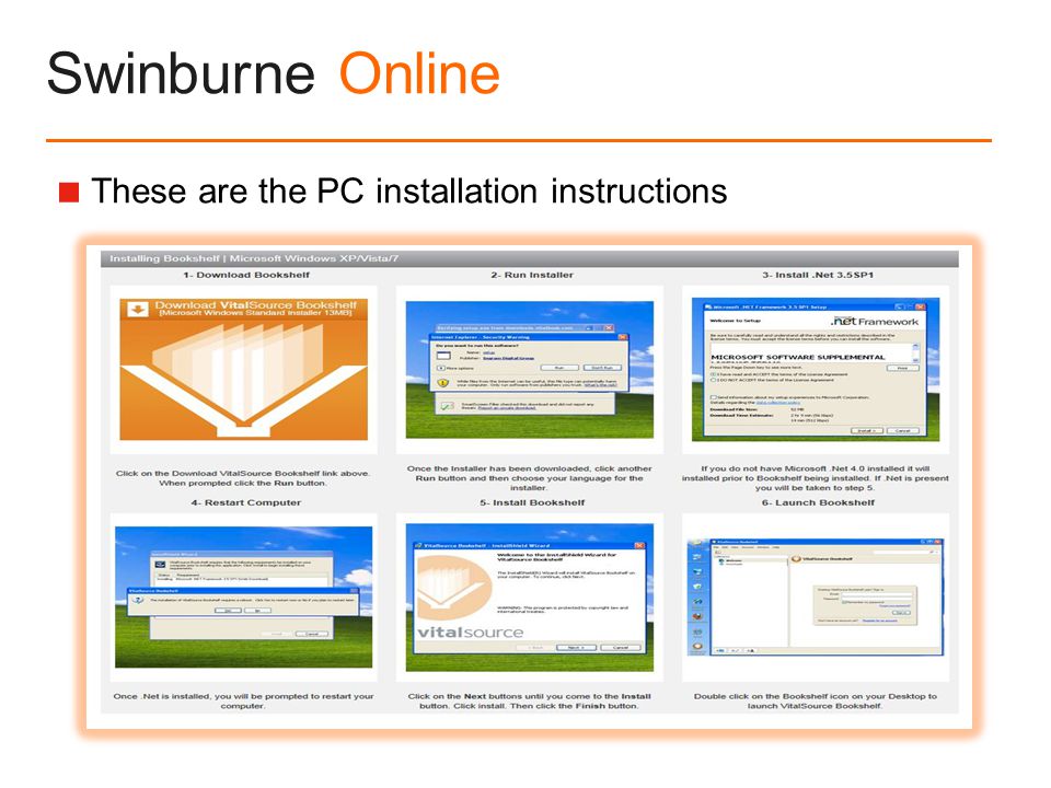 Swinburne Online  These are the PC installation instructions