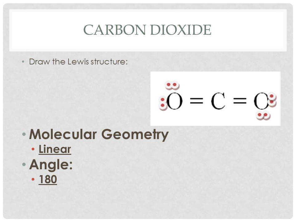 Molecular Geometry Vsepr Activity Carbon Dioxide Chemical Formula Co 2 Of Atoms Bonded To Central Atom 2 Of Lone Pairs On Central Atom 0 What Ppt Download