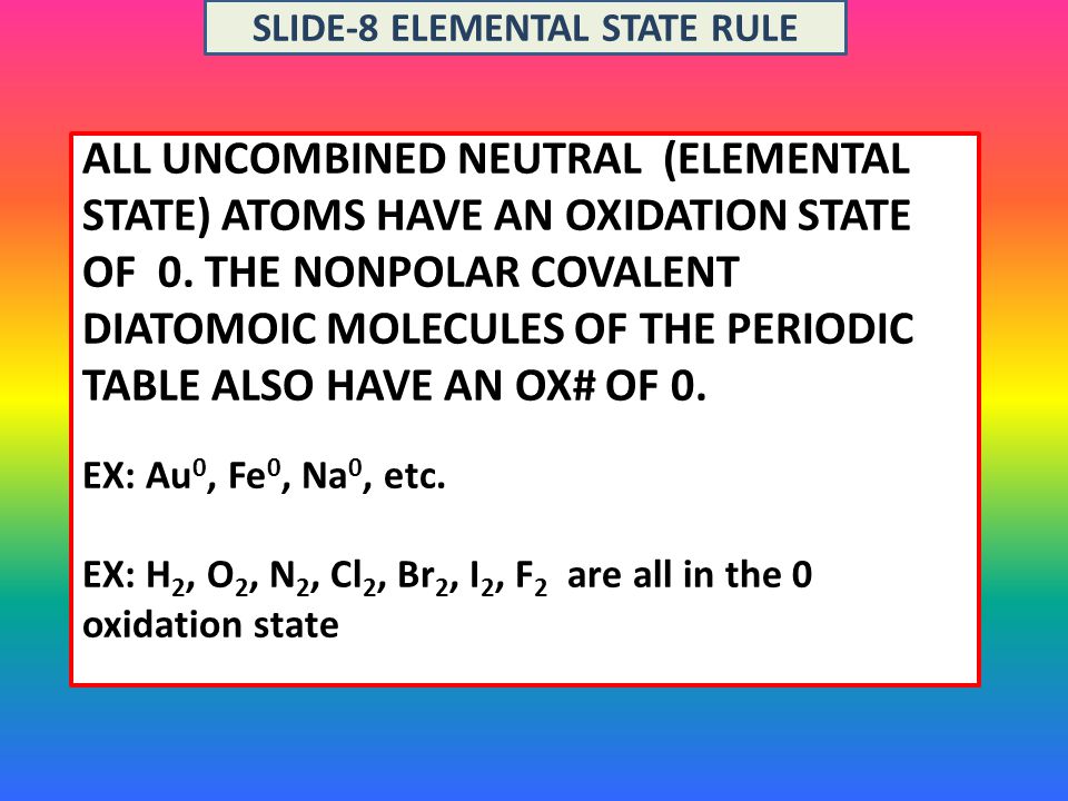 Rules Of Oxidation Number Assignment Steps In Assignning