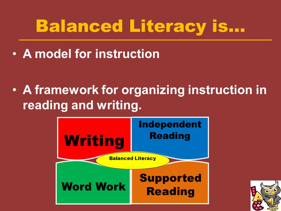 Balanced Literacy is NOT…  A curriculum  A set of materials  A program  A kit