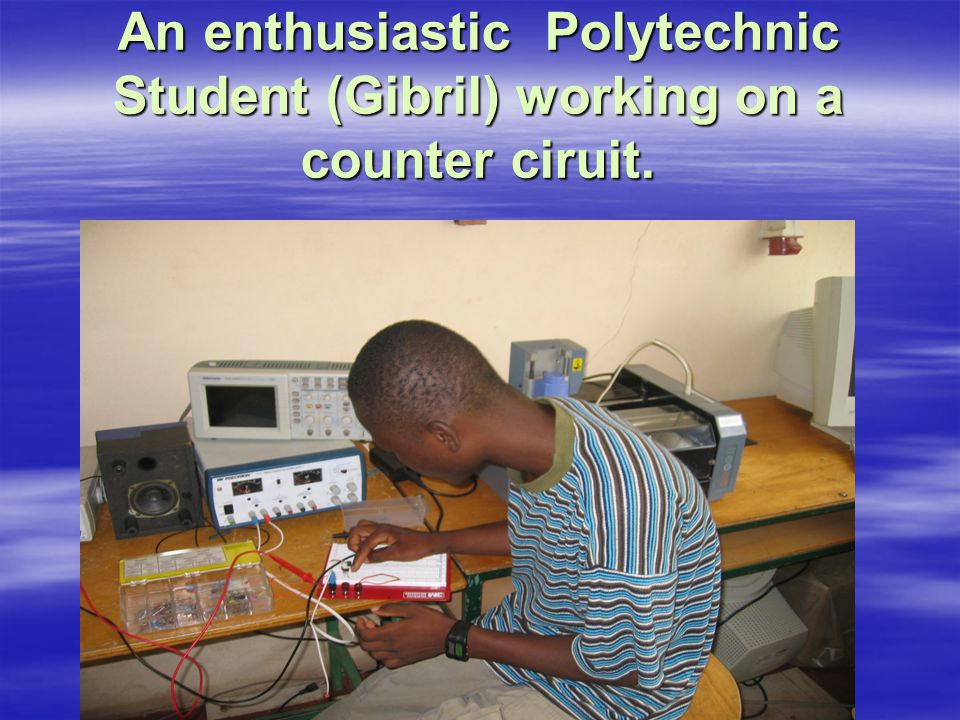 TTI STUDENT- Abubakari working on a seven segment display circuit TTI STUDENT- Abubakari working on a seven segment display circuit