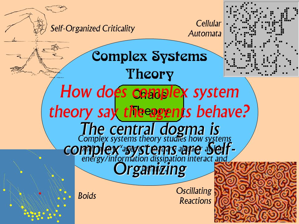   Complex systems theory studies how systems with many agents that are already at high energy/information dissipation interact and behave.