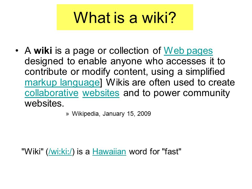 What is a wiki.
