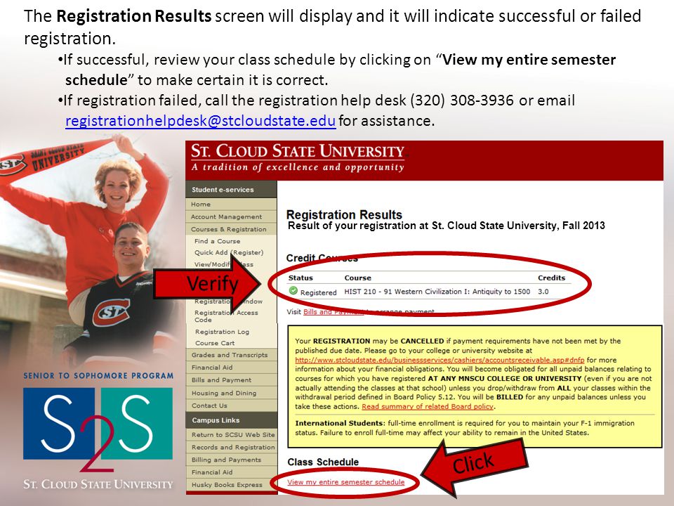 The Registration Results screen will display and it will indicate successful or failed registration.