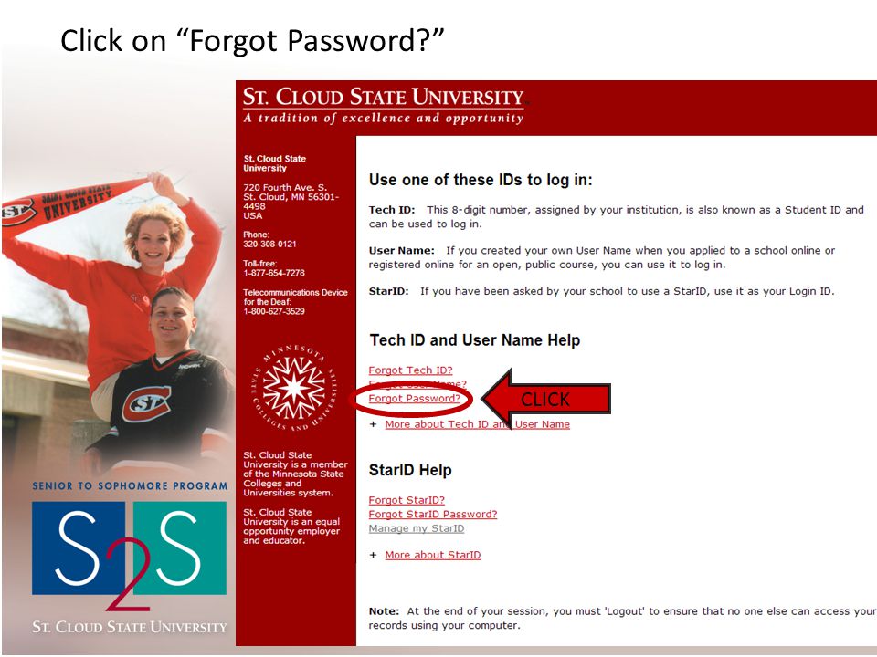 Click on Forgot Password CLICK