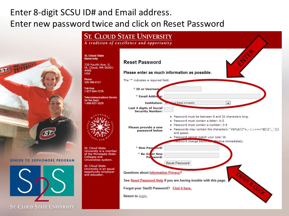 Enter 8-digit SCSU ID# and  address.