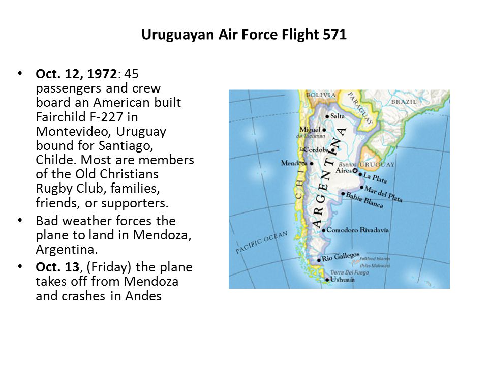 uruguayan air force flight 571 map