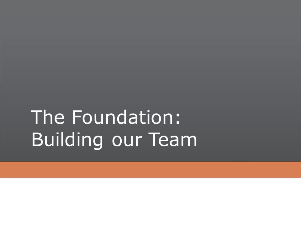 The Foundation: Building our Team