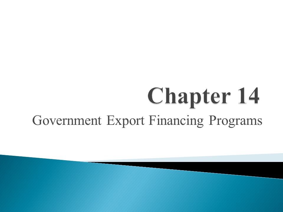 Government Export Financing Programs