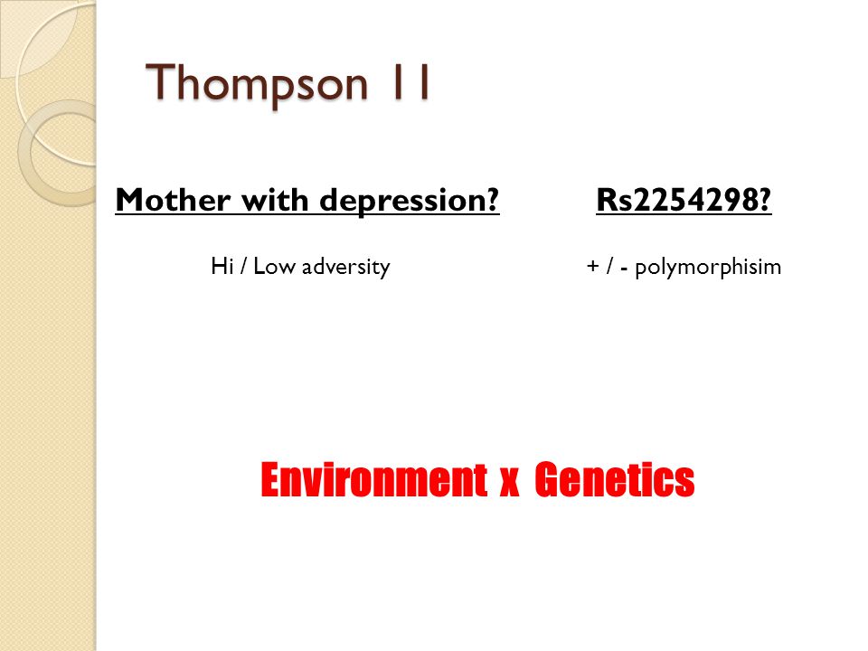 Thompson 11 Mother with depression Rs