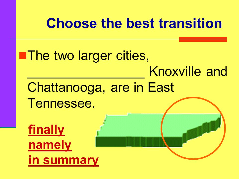 Choose the best transition There are some slight variations in climate, but ________________ mild winters can be expected in the South.