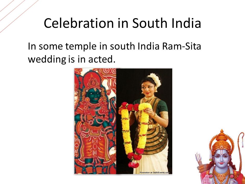 Celebration in South India In some temple in south India Ram-Sita wedding is in acted.
