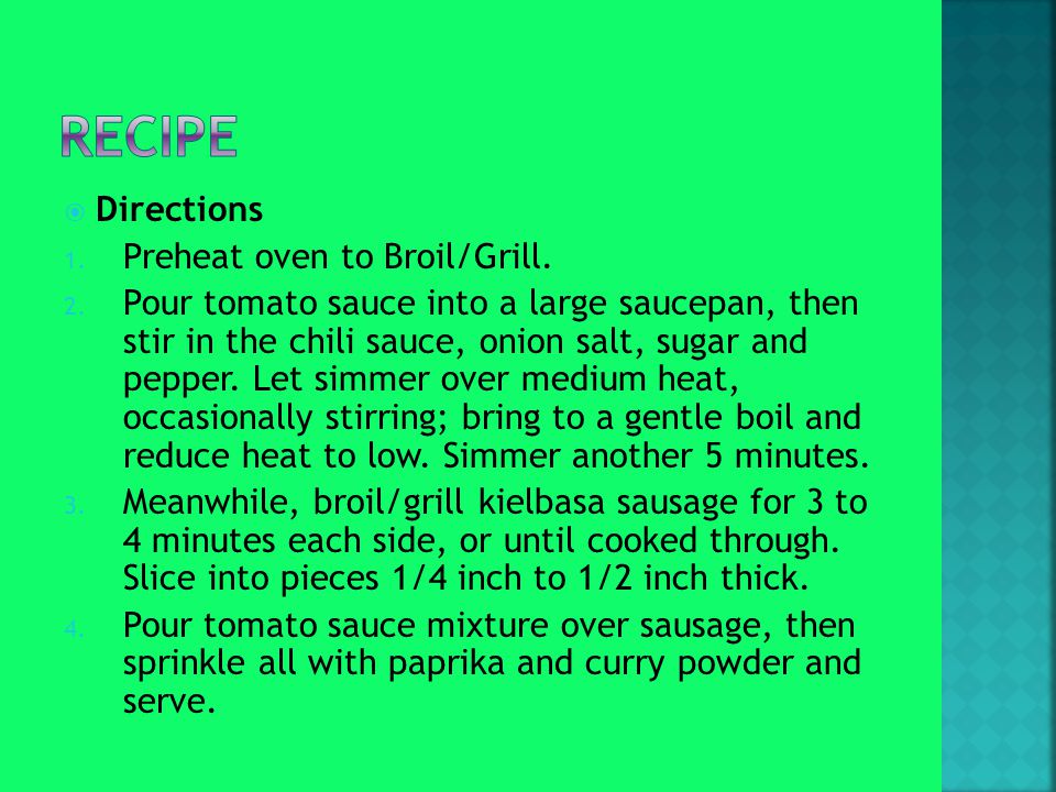  Directions 1. Preheat oven to Broil/Grill. 2.