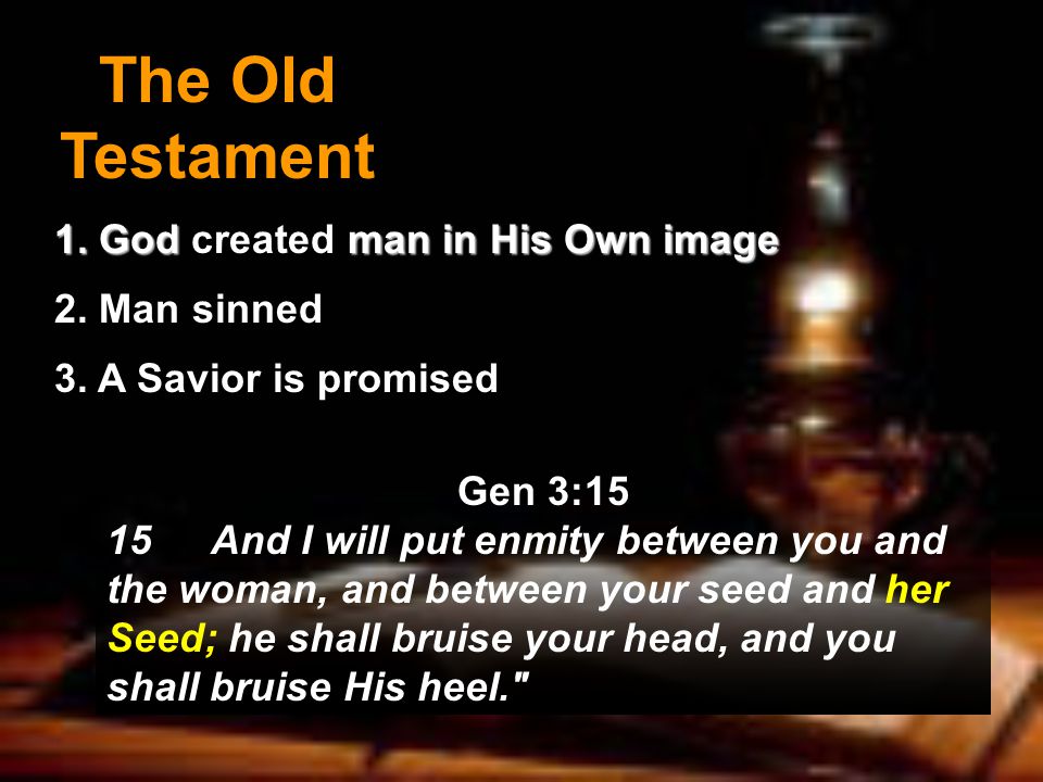 The Old Testament 1. God man in His Own image 1. God created man in His Own image 2.