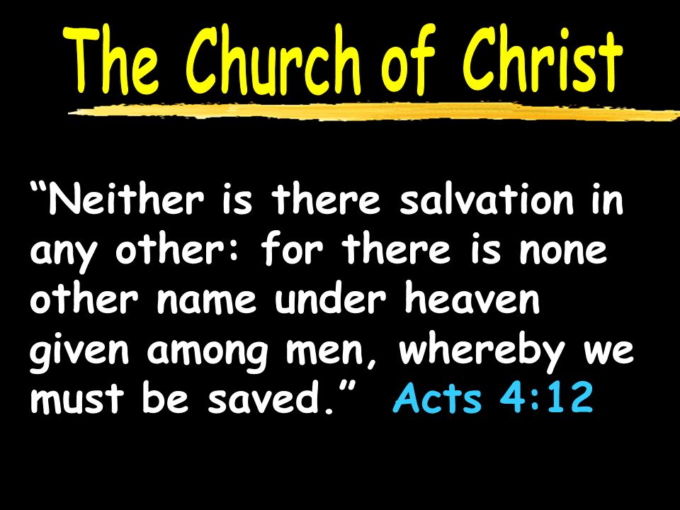 Neither is there salvation in any other: for there is none other name under heaven given among men, whereby we must be saved. Acts 4:12
