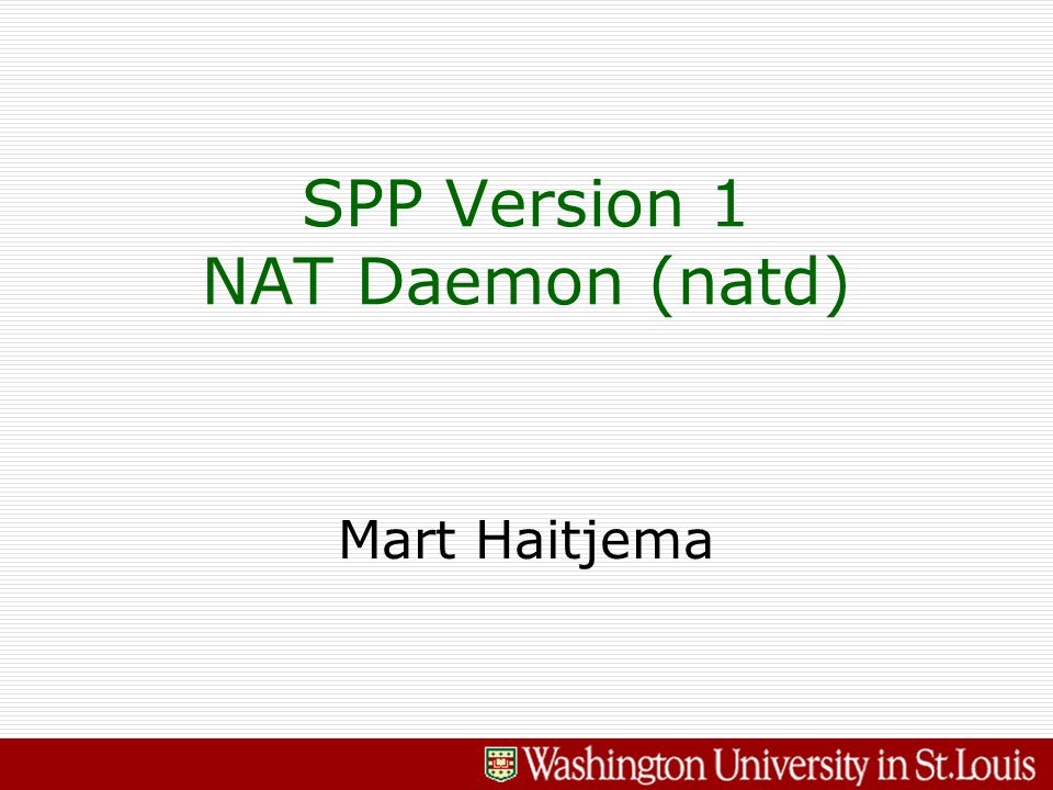Mart Haitjema SPP Version 1 NAT Daemon (natd)