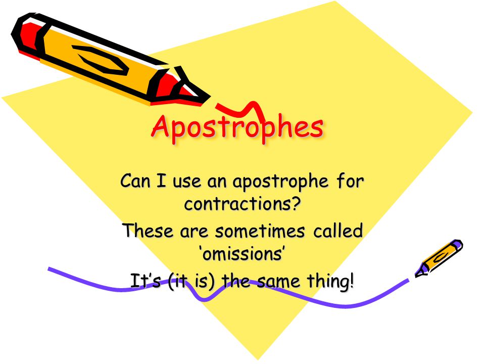 ApostrophesApostrophes Can I use an apostrophe for contractions.