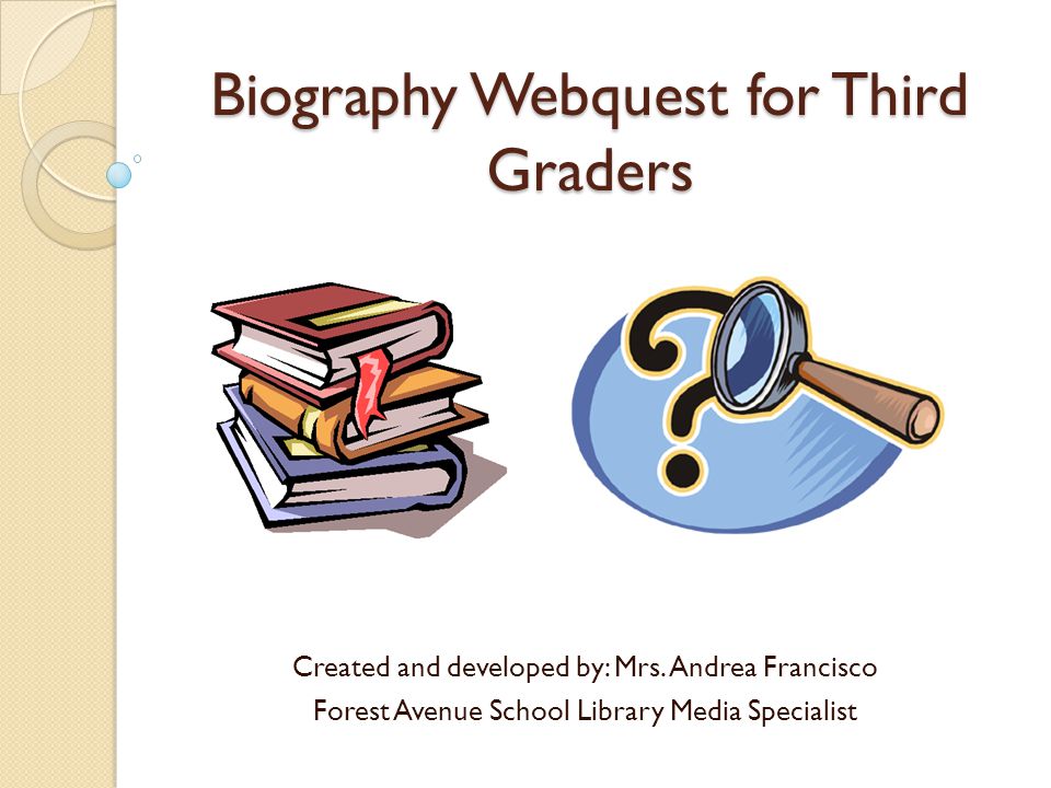 Biography Webquest for Third Graders Created and developed by: Mrs.