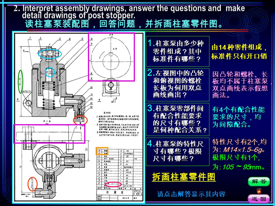 1. Interpret assembly drawings and point out faults.