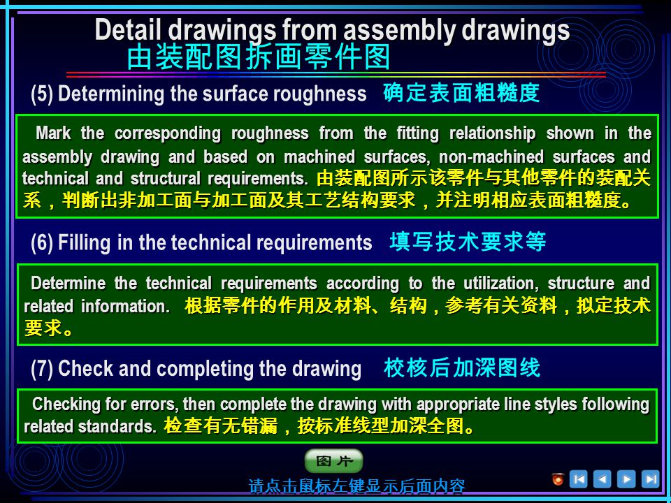 (4) Dimensioning and tolerance 标注尺寸及公差 1) Dimensions not marked in the assembly drawing should be measured for calculation (round off to integers).