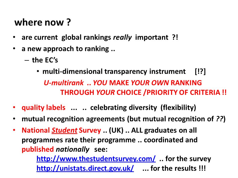 where now . are current global rankings really important .