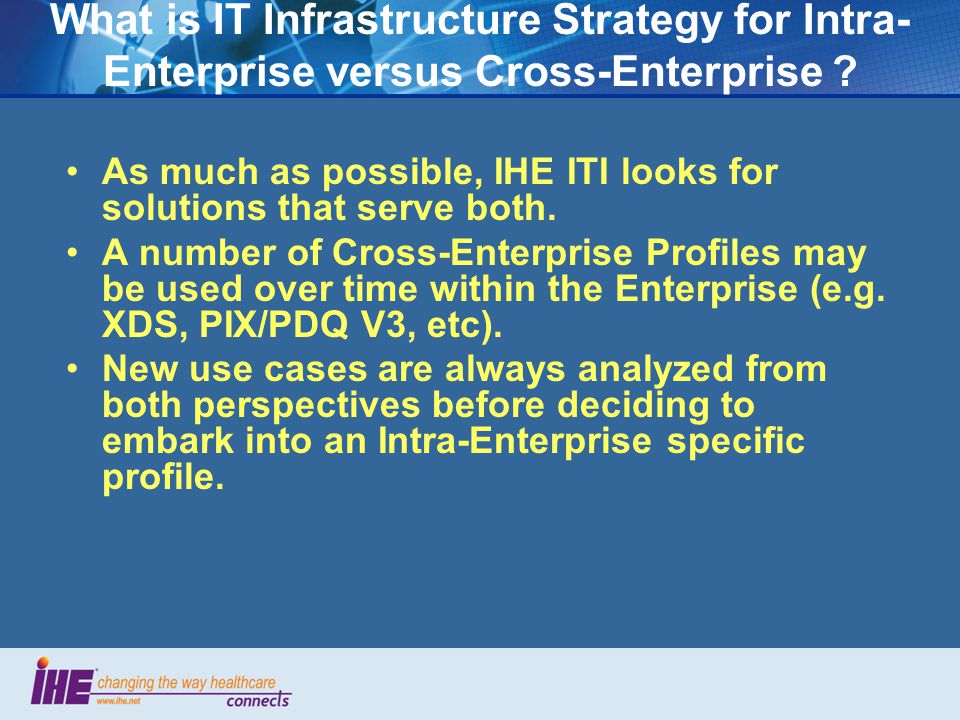What is IT Infrastructure Strategy for Intra- Enterprise versus Cross-Enterprise .
